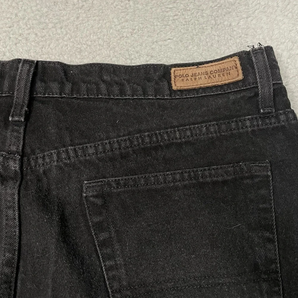 Vintage Polo Jeans Co Ralph Lauren Black Relaxed Wideleg Jeans 38x30 Fits 36x29